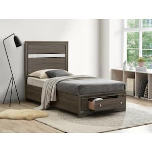 Madrid Gray Wood Frame Twin Panel Bed