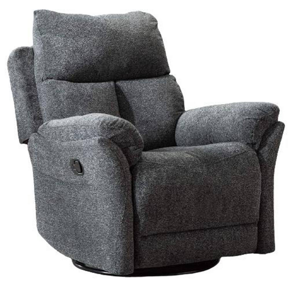 FORCLOVER Gray Fabric Swivel Rocker Manual Recliner Chair Single Sofa ...