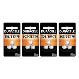 303/357/76 Silver Oxide Button Battery, 3-count Battery Mix Pack (12 Total Batteries)