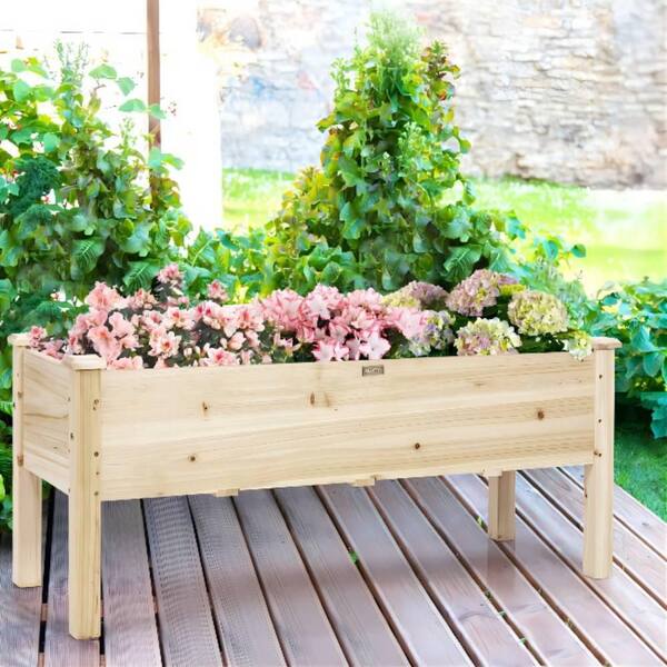 47.5 in. x 17 in. x 20 in. Wood Raised Garden Bed