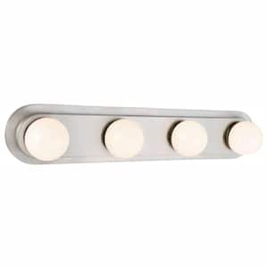 Midford 24 in. 4-Light Brushed Nickel LED Vanity Light Bar with Frosted Shade