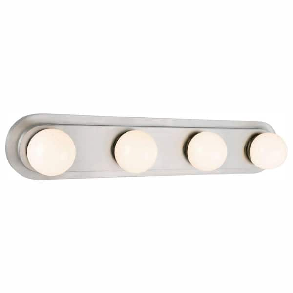 Midford 24 in. 4-Light Brushed Nickel LED Vanity Light Bar with Frosted Shade