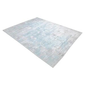 Denali Contemporary Abstract Cream 8 ft. x 10 ft. Hand-Knotted Area Rug