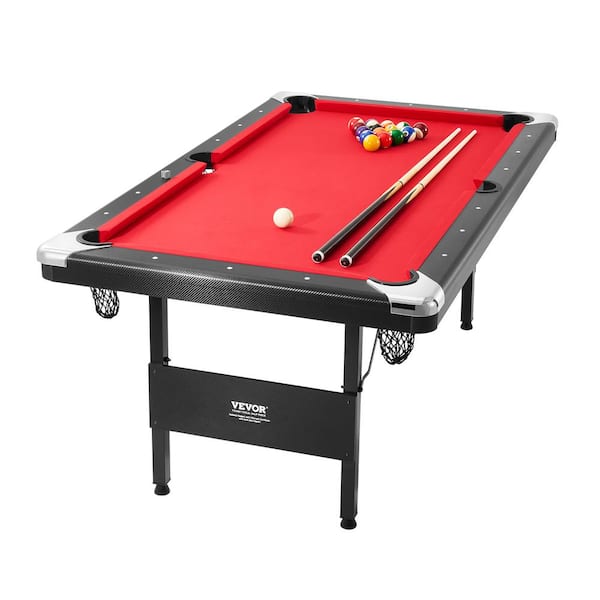 Billiards Table, 6.3 ft. Pool Table, Portable Foldable Space-Saving Table, Billiard Table Set Includes Balls, Cues