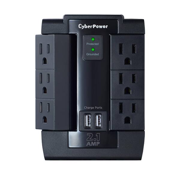 CyberPower 6-Outlet 2USB Swivel Wall Tap