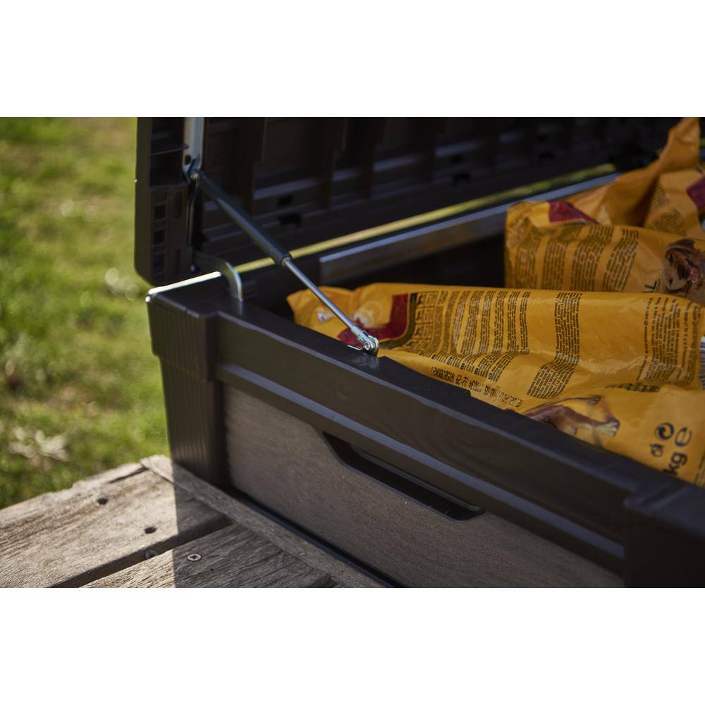 Keter Brown Lockable Plastic Wicker Outdoor Deck Box