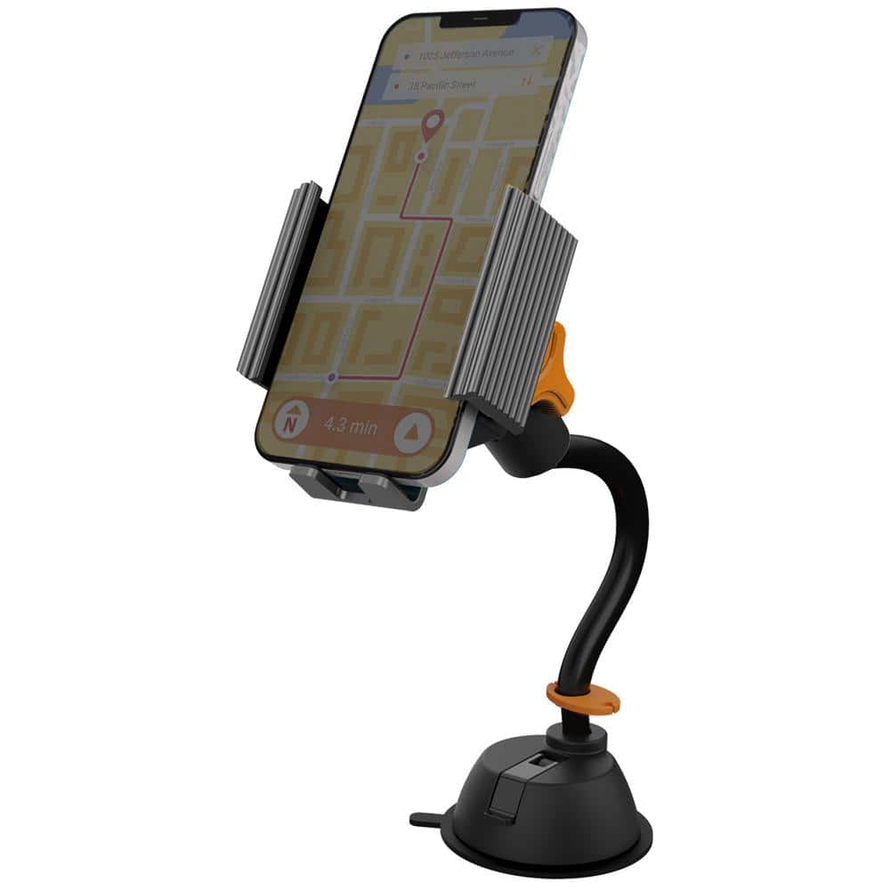 Black Adjustable Smartphone Mount with Gooseneck Suction Cup