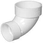 Charlotte Pipe 3 in. PVC DWV 90-Degree Hub x Hub Elbow PVC003001200HD