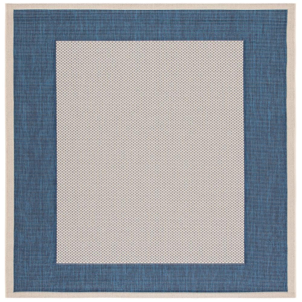 Courtyard Beige/Navy 7 ft. x 7 ft. Border Solid Indoor/Outdoor Patio  Square Area Rug price history on PriceWatchPro