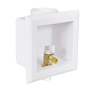 1/2 in. CPVC Icemaker Outlet Box with Valve, White ABS Brass (Single)