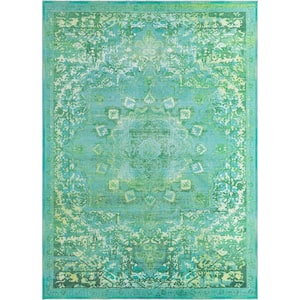 Renaissance Roma Spring Green 10 ft. 6 in. x 14 ft. Machine Washable Area Rug
