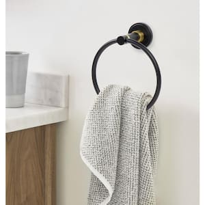 Delson Wall Mounted Towel Ring in Matte Black