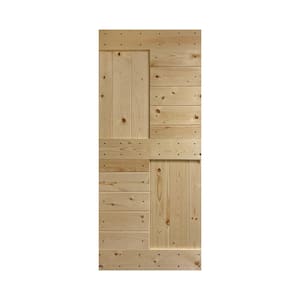 S Series 36 in. x 84 in. Unfinished Knotty Pine Wood Barn Door Slab
