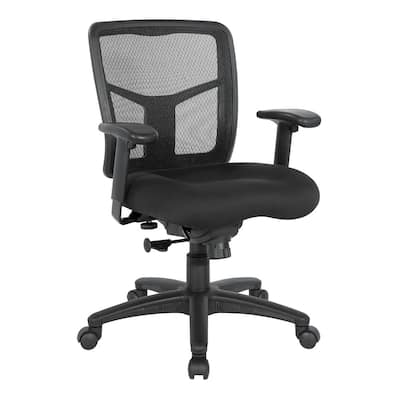 Pro-Line II 25.3 in. Width Big and Tall Black Upholstery Ergonomic Chair with Wheels