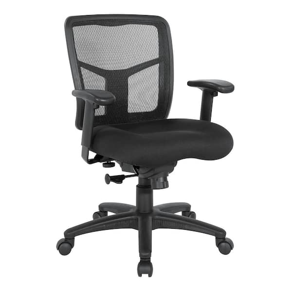 Office Star Products Pro-Line II 25.3 in. Width Big and Tall Black Upholstery Ergonomic Chair with Wheels