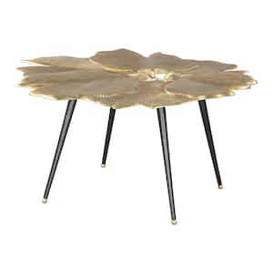 Gingko Antique Brass Metal Top 36.6 in Coffee Table