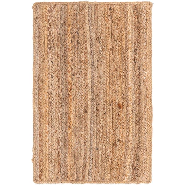 Unique Loom Braided Jute Dhaka Natural 2' 0 x 3' 0 Area Rug