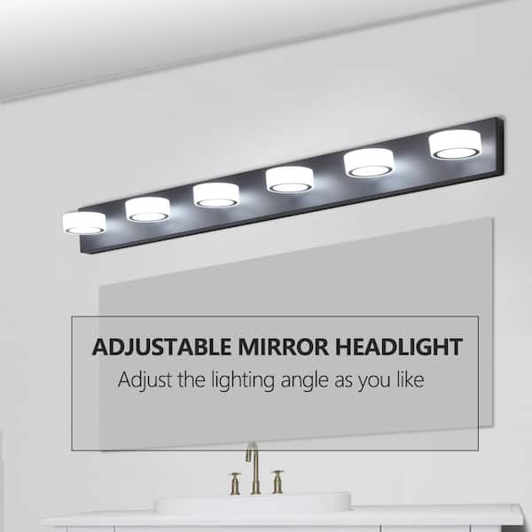 ASD LED 48 Inch Flush Mount Vanity Lighting Fixture | 35W 3200LM 3000K-5000K 120V | 3CCT, Dimmable, Energy Star, ETL Listed | Bathroom Linear Wall Light Bar, Long Tube Bath Sconce | Nickel
