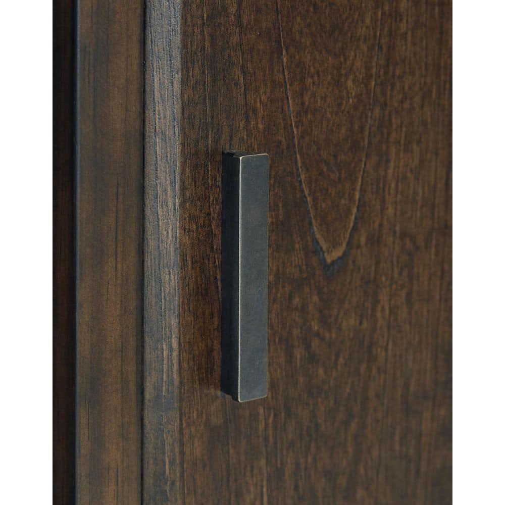 Dark Brown Mindi Wood Rectangular End Table with Storage