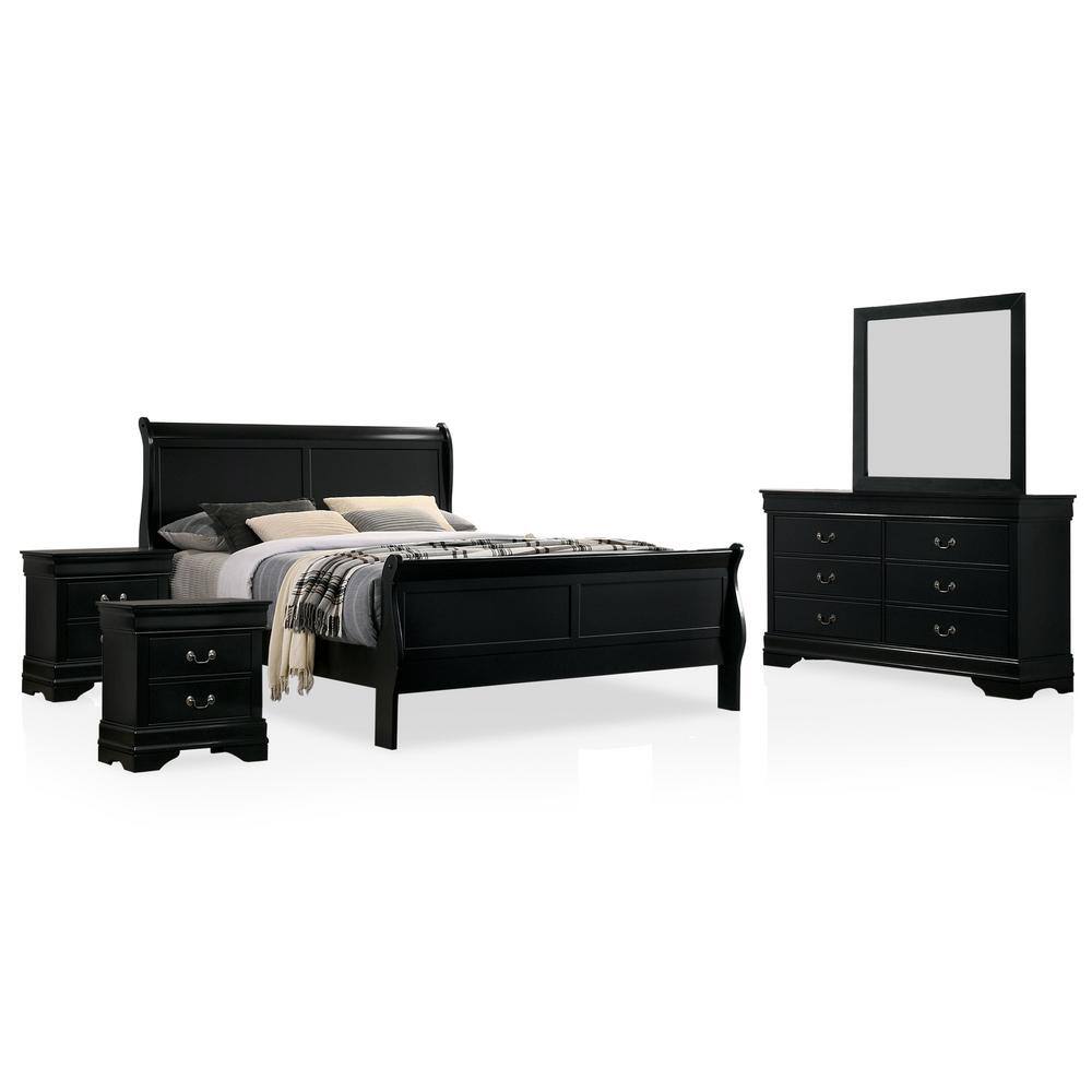 Furniture of America Alarcon 5Piece Black California King Bedroom Set