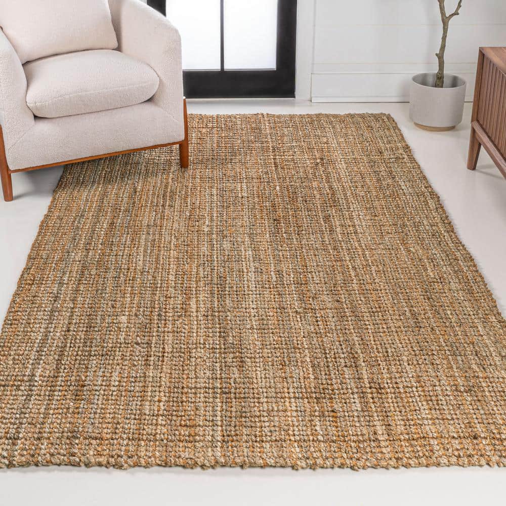 Natural Handwoven Jute Rectangular Area Rug, 5 x 8 ft