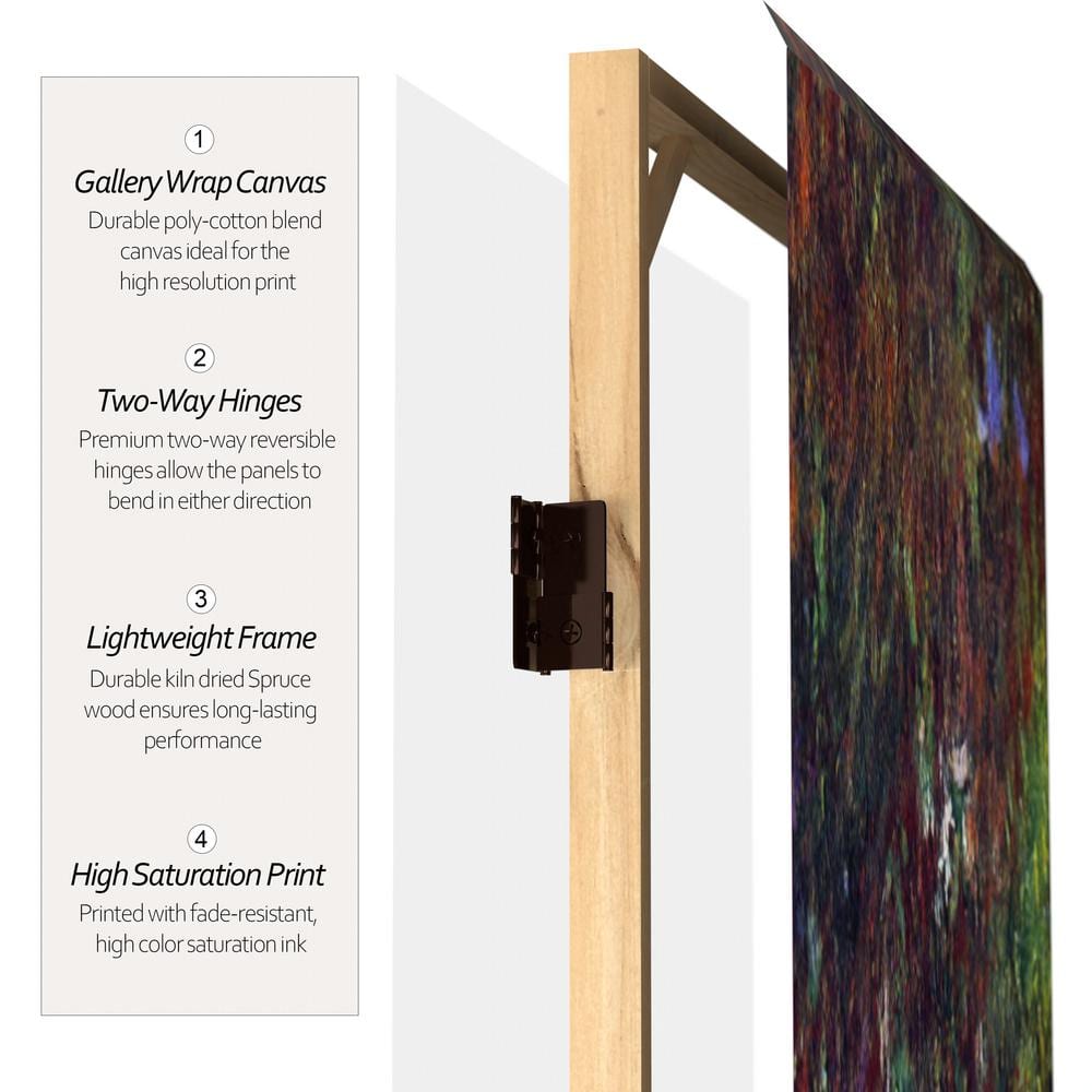 Monet Garden Multicolor Canvas Folding Screen
