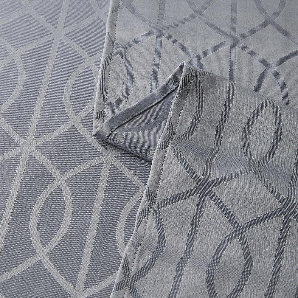 Gray Jacquard Polyester Rectangular Tablecloth, 60" x 120"