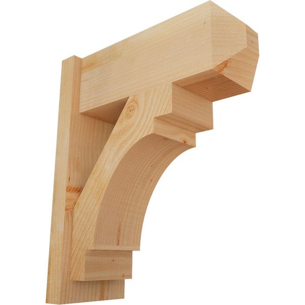 Ekena Millwork 8 in. x 24 in. x 20 in. Douglas Fir Merced Craftsman Rough Sawn Outlooker