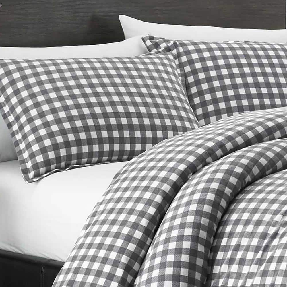 Preston Twin Gray Cotton Reversible Comforter Set