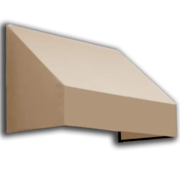 AWNTECH 4.38 ft. Wide New Yorker Window/Entry Fixed Awning (44 in. H x 24 in. D) Linen