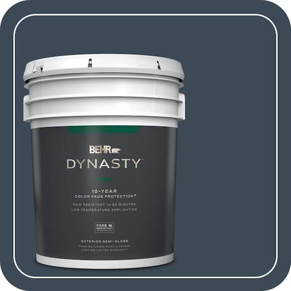 BEHR DYNASTY 5 gal. #BXC-26 New Navy Blue Semi-Gloss Exterior Stain-Blocking Paint & Primer