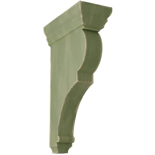 Ekena Millwork 3 in. x 12 in. x 6-1/2 in. Restoration Green Large Rojas Wood Vintage Decor Corbel