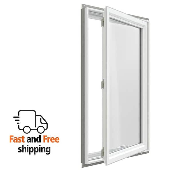 V-4500 Series 29.5 in. x 47.5 in. Double Pane Right-Hand Casement Vinyl LowE White NailFin Frame New Construction Window