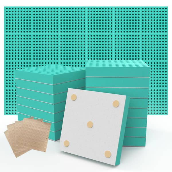 2in. x 12in. x 12in. Blue Fire Resistant Sound Proof Foam Panels, Acoustic Foam Panel High Desnsity Studio Soundproofing