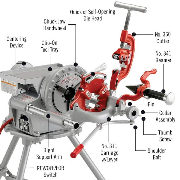 Ridgid 700 Power Drive Compact Handheld Heavy Duty Pipe Threading Machine For 12 R Die Heads 3240