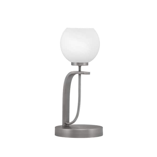 Unbranded Olympia 15.5 in. Graphite Piano Desk Lamp with White Marble Glass Shade
