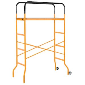 45.25 in. x 22.5 in. 4-Step Steel Scaffold 2 Wheels Free Moving for Indoor and Outdoor Anti-Skid, 440 lbs. Capacity