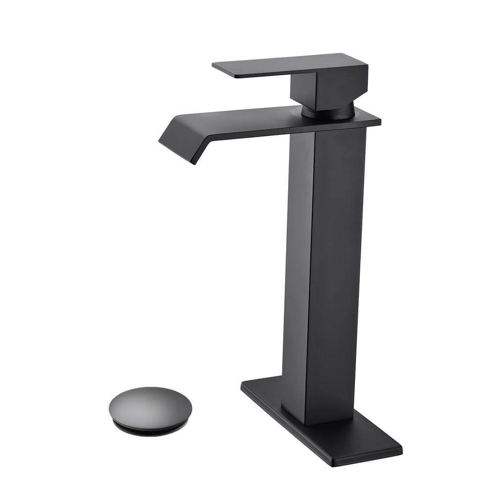 Single Handle Wall Mounted Bathroom Faucet in Matte Black with Pop-Up Drain price history on PriceWatchPro