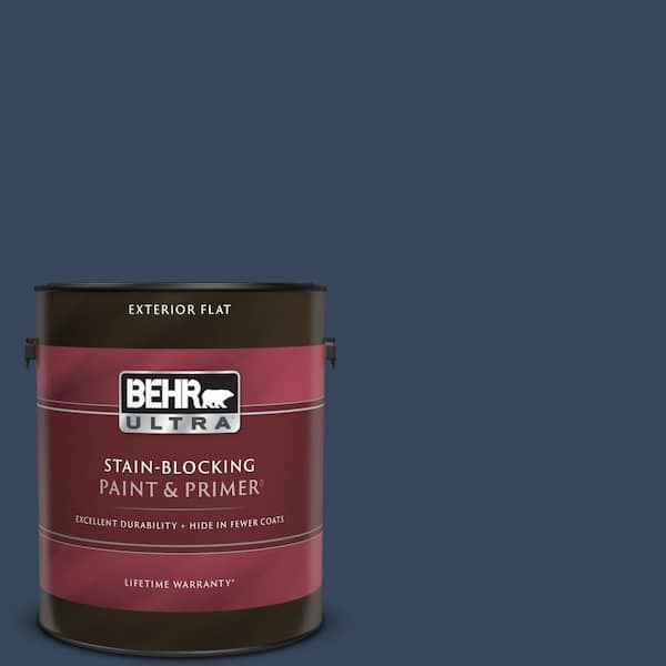 Behr Ultra 1 Gal Mq5 54 Compass Blue Flat Exterior Paint Primer 485301 The Home Depot