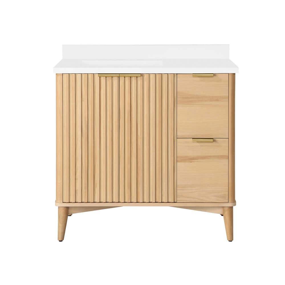 Ronson 36" Rustic Ash Single Sink Scandinavian Bathroom Vanity