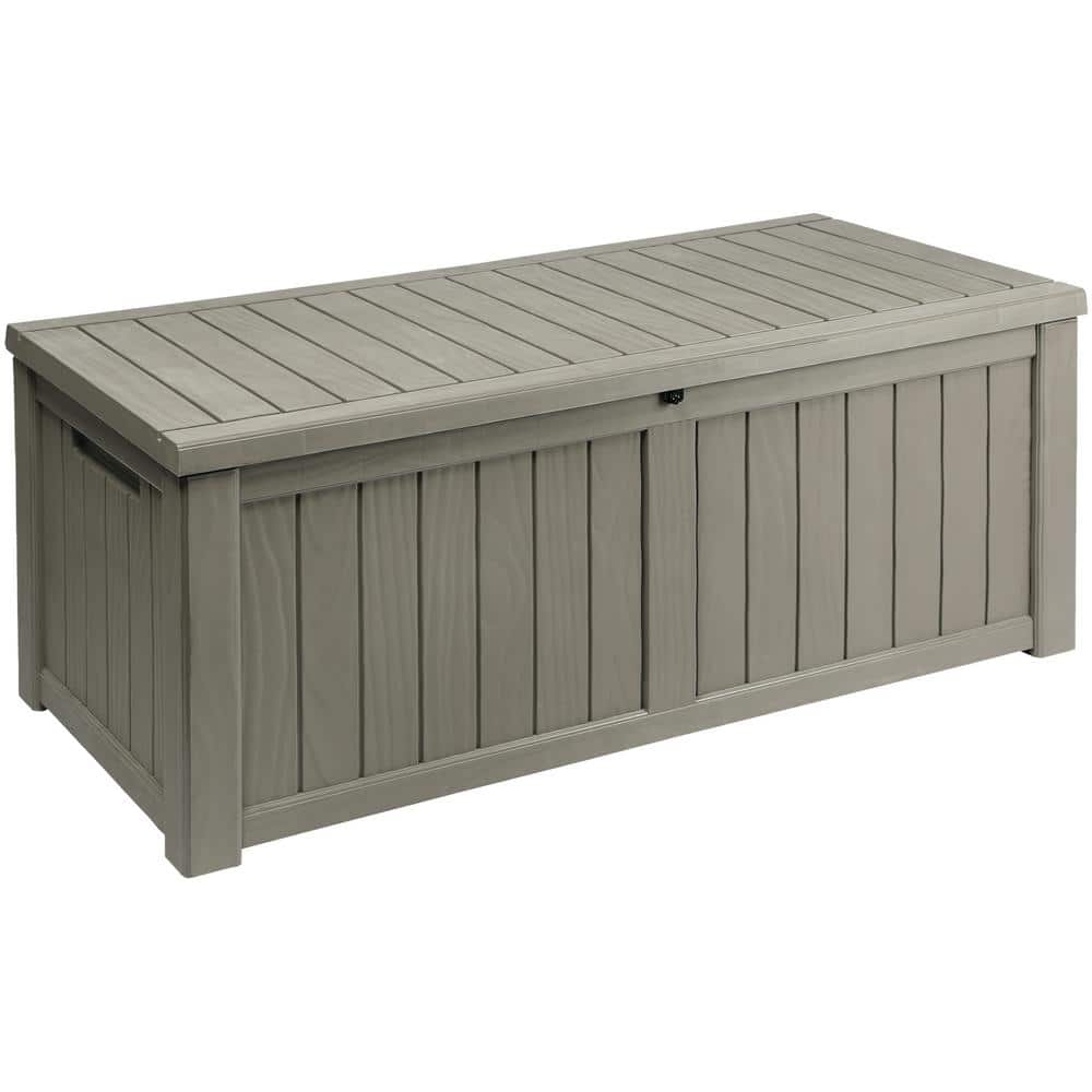 DEXTRUS 120 Gal. Outdoor Patio Deck Box, Large Weatherproof Resin ...