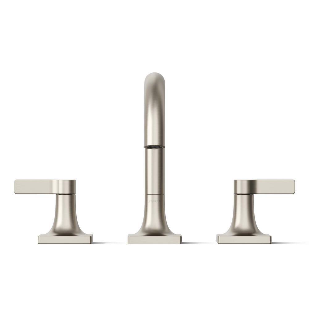 Venza Brushed Nickel Widespread Bathroom Sink Faucet with Lever Handles
