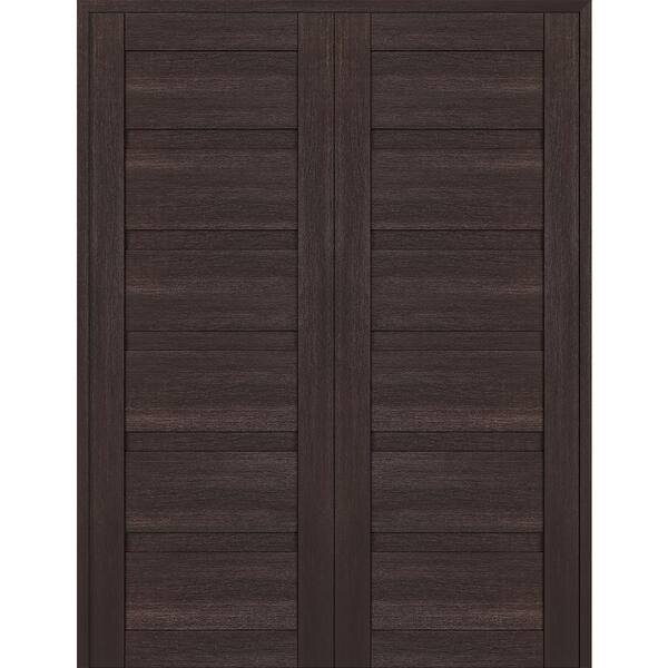 Belldinni Louver 56 in. x 79.375 in. Both Active Veralinga Oak Wood Composite Double Prehung Interior Door
