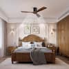 CACI Mall 52 in. Indoor/Outdoor Black Low Profile Wood Ceiling Fan