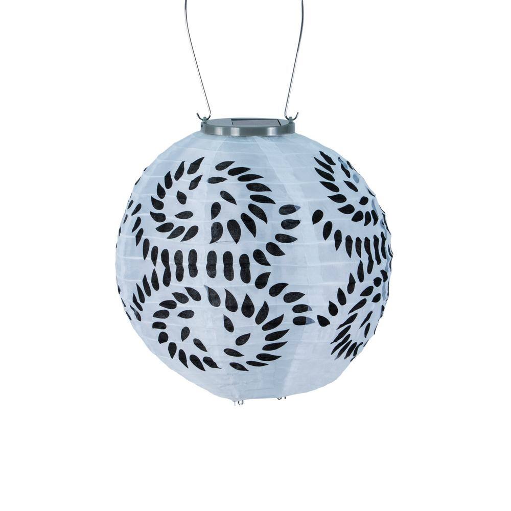 UPC 035286315814 product image for ALLSOP Glow 10 in. Black and White Round Integrated LED Hanging Outdoor Nylon So | upcitemdb.com