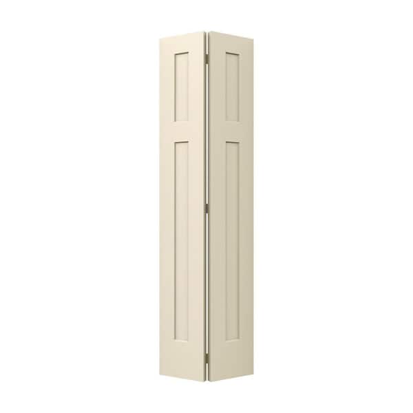 30 in. x 80 in. 3 Panel Craftsman Hollow Core Primed Molded Interior Closet Composite Bi-fold Door