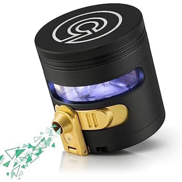 Aoibox Grinder Automatic Dispenser Large 2.5 Aluminum Alloy for Kitchen in Black Gold