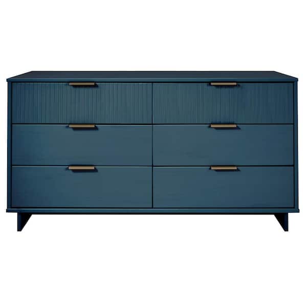 Manhattan Comfort Granville Modern Midnight Blue 6-Drawer 55.04 in