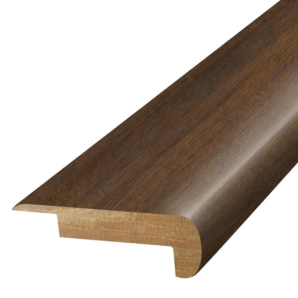 Java Scraped 0.75 in. T x 2.37 in. W x 78.7 in. L Textured Wood Look Laminate Moulding/Trim Stair Nose Molding