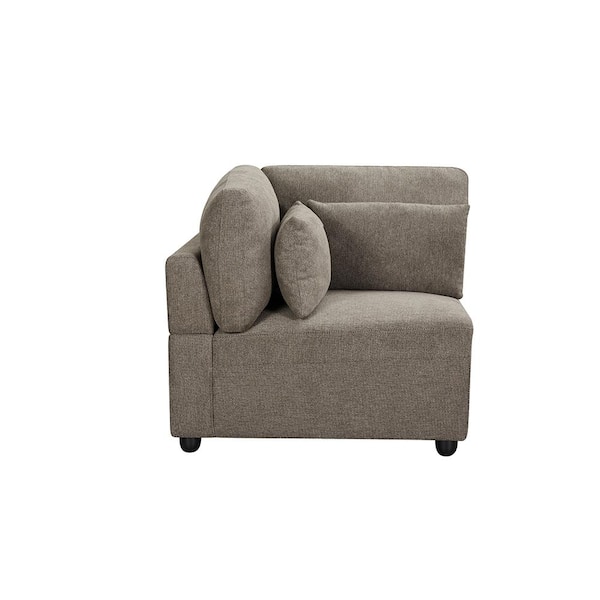 Acme Furniture Rylie 39 in. Straight Arm Linen Modular Sofa in Gray Linen